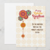 Carte Raksha Bandhan| Personnalisé | Texte modifia (Devant / Derrière)