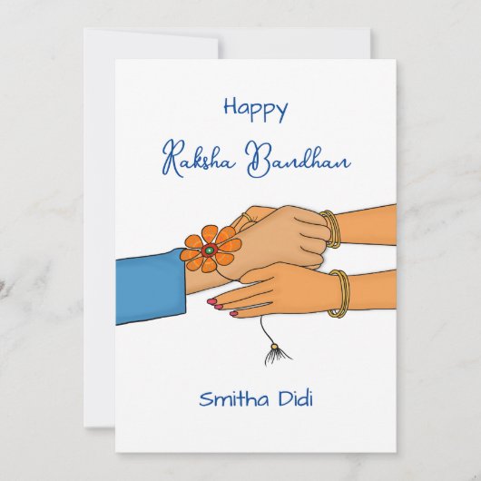 Carte Raksha bandhan pour soeur, Rakhi/ Rakhri (Devant)