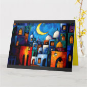 Carte Ramadan Cityscape | Une Fusion Vibrante de Couleur (Fleur jaune)