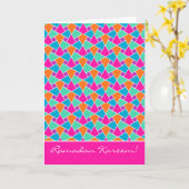 Carte Ramadan colorée, Motif islamique lumineux (Fleur jaune)