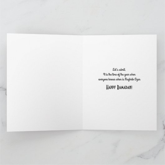 Carte Ramadan drôle plié (Intérieur)