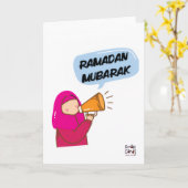 Carte Ramadan Greetings - Cute Girl (Fleur jaune)