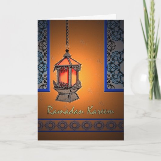 Carte Ramadan Kareem, Fanoos et Fenêtres Filigree (Devant)