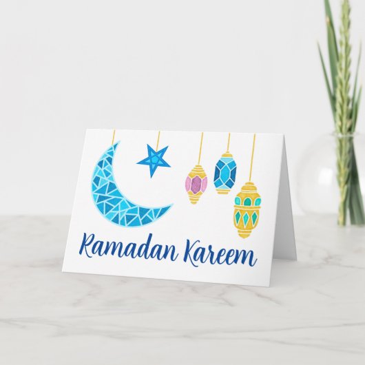 Carte Ramadan Kareem Salutations avec les Fanoos et la L (Devant)