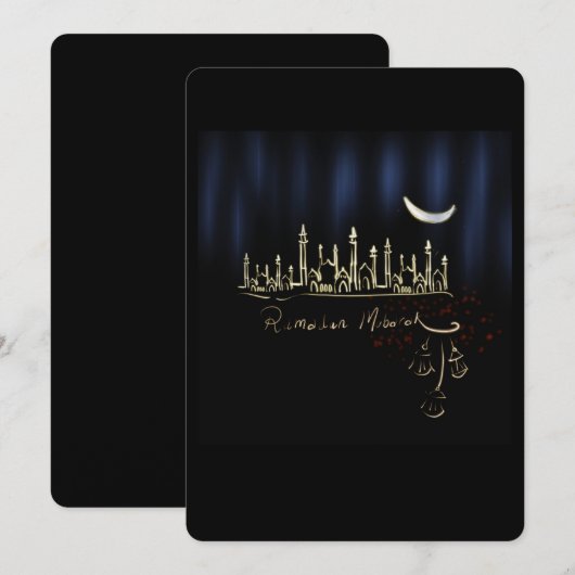 Carte Ramadan Moubarak (Devant / Derrière)