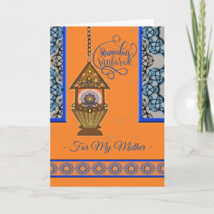 Carte Ramadan Moubarak pour la lanterne Fanoos de Mère