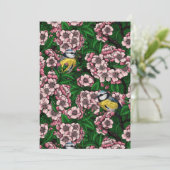 Carte Rameaux bleus dans le cerisier en fleurs en vert (Debout devant)
