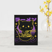 Carte Ramen Chat Japonais (Fleur jaune)