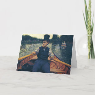 Carte Rameur de Gustave Caillebotte- dans un casquette
