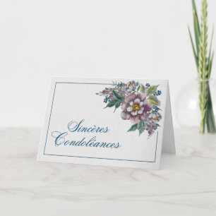 Carte Ramo de Peonías Malvas Tarjeta de Condolencias