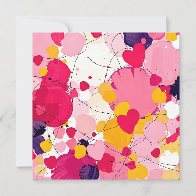 Carte "Random Love Thoughts" - Abstrait coloré (Devant)