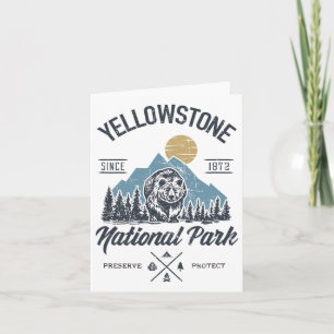 Carte Randonnée du parc national vintage Retro Yellowsto