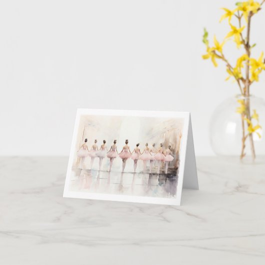 Carte Rangée de Ballerinas Dancing BLANK (Fleur jaune)