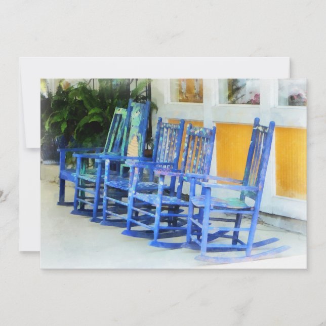 Carte Rangée de chaises à rochers bleues (Devant)