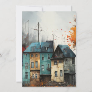 Carte Rangée de maisons à l'automne Bonjour Appartement