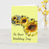 Carte Rangée de tournesols Votre jour de mariage (Fleur jaune)