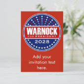 Carte Raphael Warnock pour Président 2028 (Debout devant)