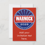 Carte Raphael Warnock pour Président 2028 (Devant)