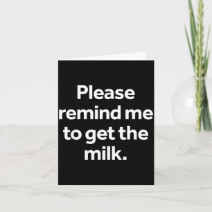 Carte Rappeler d'Acheter Le Lait Mème Drôle Humour Shopp