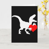 Carte Raptor Love Valentines Day Gift Dino Raptor Heart  (Fleur jaune)