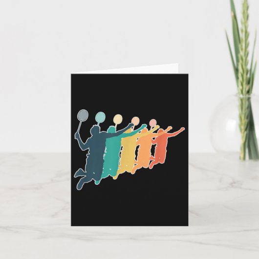Carte Raquette de Badminton Rétro (Devant)