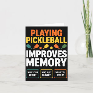 Carte raquette de pickleball rétro questions de mémoire