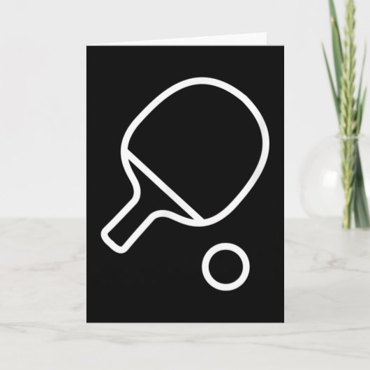 Carte Raquette De Tennis De Table Et Ball Retro Ping (Devant)