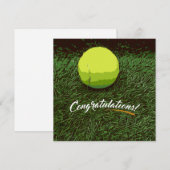 Carte Raquette de tennis et balle sur les félicitations  (Devant / Derrière)