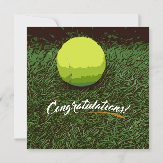 Carte Raquette de tennis et balle sur les félicitations  (Devant)