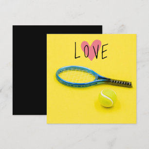 Carte Raquette et balle de tennis avec amour pour le jou