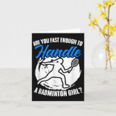 Carte Raquette Navette Sport Loisir Badminton Joueuse Fi (Fleur jaune)