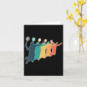 Carte Raquette rétro de Badminton (Fleur jaune)