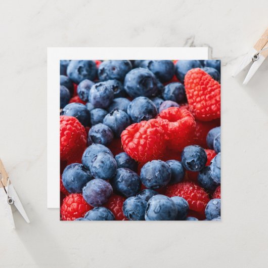 Carte Raspberries et Blueberries (Devant/Arrière en situation)