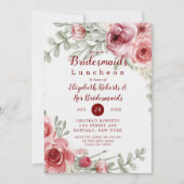 Carte Raspberry Paint Peony Paint Bridesmaiers Déjeuner (Devant)