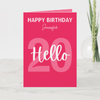 Raspberry Rose Hello 20 Personnalisé Anniversaire
