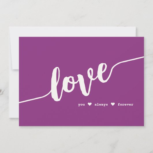 Carte Raspberry Script "Love You Always Forever" (Devant)