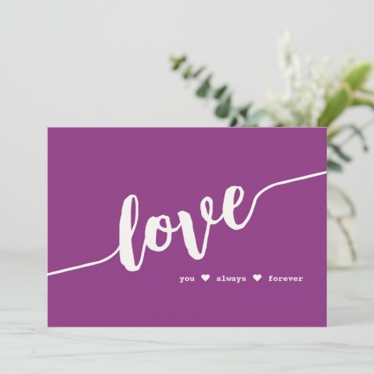Carte Raspberry Script "Love You Always Forever" (Debout devant)