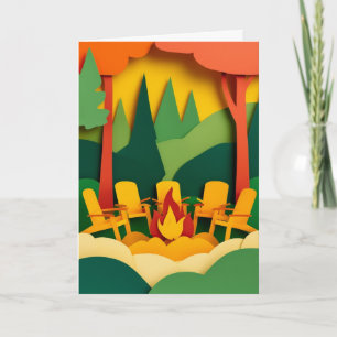 Carte Rassemblement autour d'un feu de camp