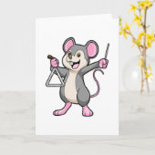 Carte Rat au Musique avec Triangel (Fleur jaune)