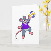 Carte Rat au sport de volleyball (Fleur jaune)
