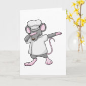 Carte Rat en tant que cuisinier au Hip Hop Dance Dab (Fleur jaune)