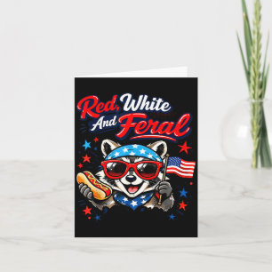Carte Raton laveur 4 juillet Patriotique Tout-petit Roug