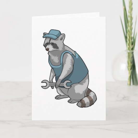 Carte Raton laveur artisan avec clé (Devant)