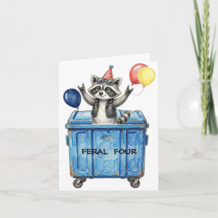 Carte Raton laveur d'anniversaire sauvage