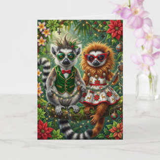 Carte Raton laveur de jungle festive Fêtes tropicales