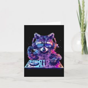 Carte Raton laveur Dj Edm Techno House Musique Drôle Amo