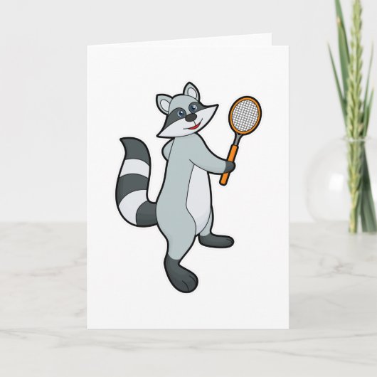 Carte Raton laveur en joueur de tennis avec raquette de  (Devant)