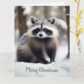 Carte Raton laveur mignon (Fleur jaune)