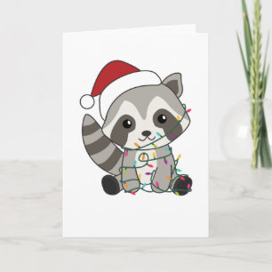 Carte Raton laveur Noël Neige Hiver Raton laveurs