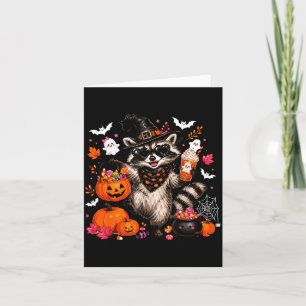 Carte Raton laveur sorcière d'automne raton laveur Hallo